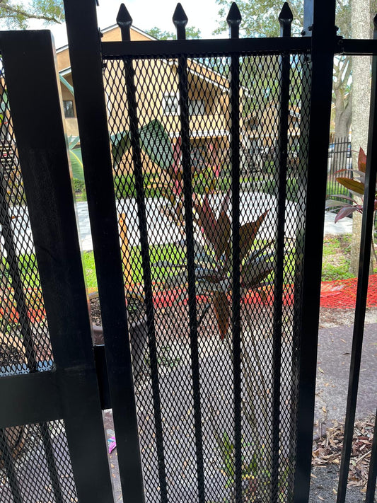 Aluminum Fence Specification – Press Point Style (Welded) Height: 6 feet black / Exterior Pool Gate, Exit Only